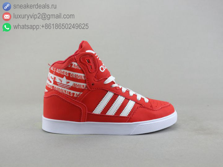 ADIDAS EXTABALL HIGH RED WHITE UNISEX SKATE SHOES